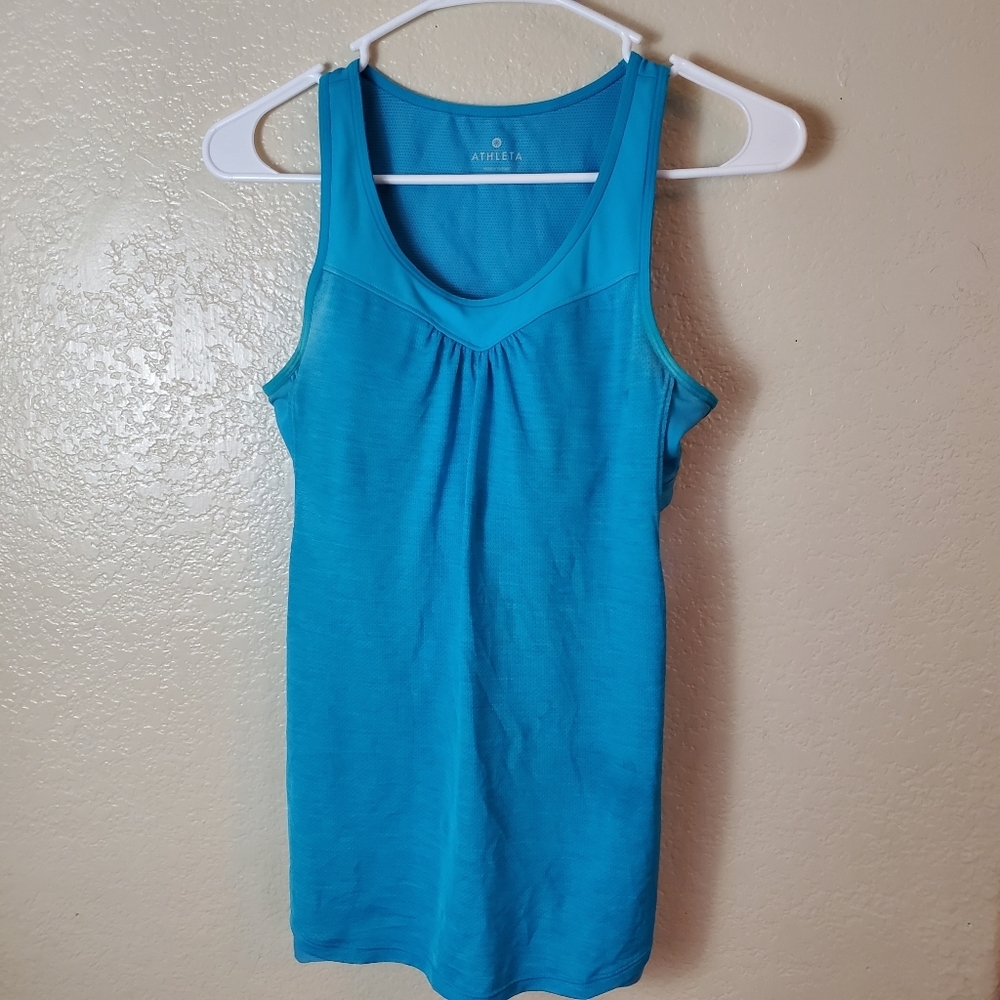 ATHLETA blue cut out racerback gym tank top